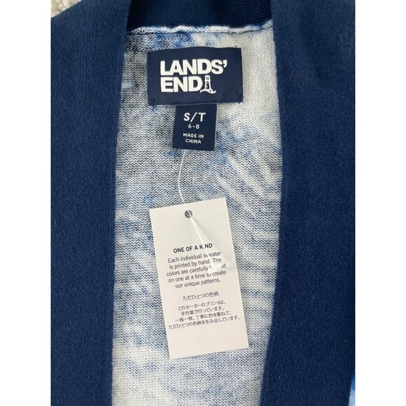 Lands End Womens Fine Gauge‎ Cotton Long Open Cardigan Sweater ST Small Tall NWT - Picture 10 of 14